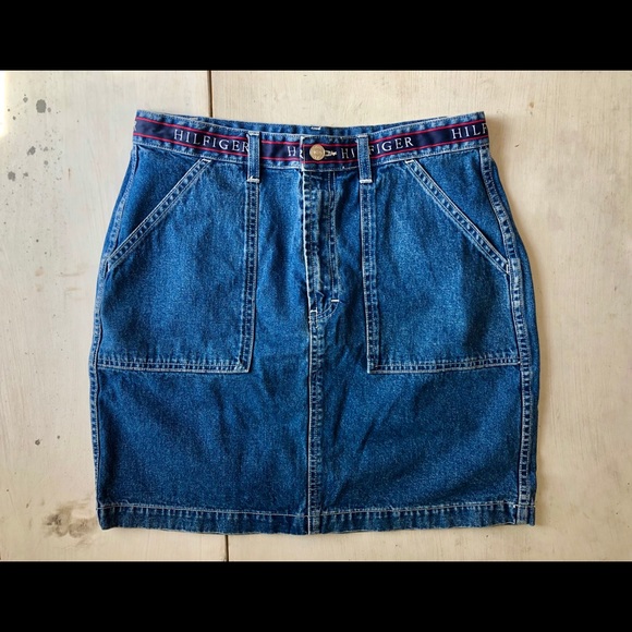 tommy hilfiger denim skirt vintage